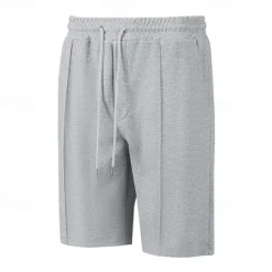 Discount OUKU Men's Summer Shorts Beach Shorts Casual Shorts Pleated Shorts Pocket Drawstring Elastic Waist Plain Comfort Breathable Short Outdoor Vacation Sport Casual Black White