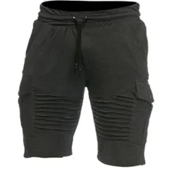 Hot OUKU Men's Summer Shorts Casual Shorts Wrinkle Leg Plain Comfort Breathable Outdoor Daily Going out Fashion Casual Black White