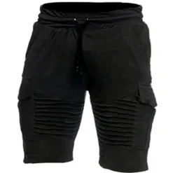 Hot OUKU Men's Summer Shorts Casual Shorts Wrinkle Leg Plain Comfort Breathable Outdoor Daily Going out Fashion Casual Black White