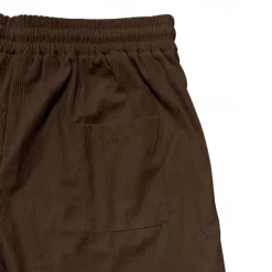 Hot OUKU Men's Summer Shorts Casual Shorts Corduroy Shorts Pocket Drawstring Elastic Waist Plain Comfort Knee Length Outdoor Daily Fashion Classic Style Black Yellow Micro-elastic