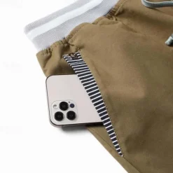 Discount OUKU Men's Summer Shorts Work Shorts Pocket Drawstring Plain Comfort Breathable Knee Length Outdoor Business Fashion Casual Black Blue