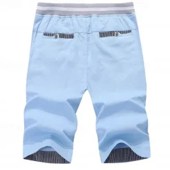 Discount OUKU Men's Summer Shorts Work Shorts Pocket Drawstring Plain Comfort Breathable Knee Length Outdoor Business Fashion Casual Black Blue