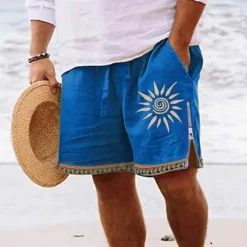 Outlet OUKU Men's Sun Graphic Prints Board Shorts Swim Shorts Swim Trunks Mid Waist Streetwear Hawaiian Designer Casual Daily Holiday Zipper Pocket Elastic Waist Designer Clothing Apparel