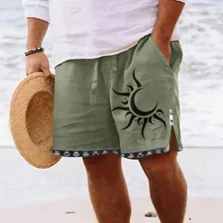 Discount OUKU Men's Sun Graphic Prints Swim Shorts Board Shorts Swim Trunks Mid Waist Vintage Ethnic Style Retro Vintage Casual Daily Holiday Zipper Pocket Elastic Waist Designer Clothing Apparel