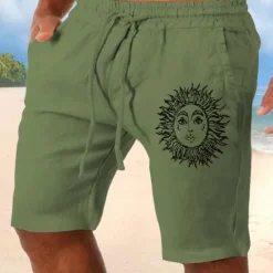 Discount OUKU Men's Sun Graphic Prints Shorts Summer Shorts Casual Shorts Mid Waist Streetwear Designer Outdoor Casual Daily Drawstring Elastic Waist Print Designer Clothing Apparel