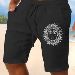 Discount OUKU Men's Sun Graphic Prints Shorts Summer Shorts Casual Shorts Mid Waist Streetwear Designer Outdoor Casual Daily Drawstring Elastic Waist Print Designer Clothing Apparel