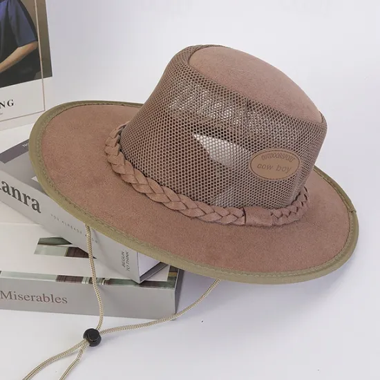 Online OUKU Men's Sun Hat Soaker Hat Safari Hat Gambler Hat Beach Hat Green khaki Polycotton Mesh Wide Brim Stylish Casual Outdoor clothing Holiday Going out Plain Sunscreen