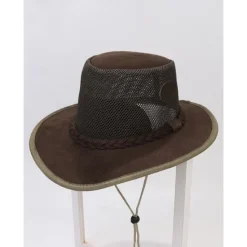 Online OUKU Men's Sun Hat Soaker Hat Safari Hat Gambler Hat Beach Hat Green khaki Polycotton Mesh Wide Brim Stylish Casual Outdoor clothing Holiday Going out Plain Sunscreen