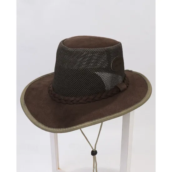 Online OUKU Men's Sun Hat Soaker Hat Safari Hat Gambler Hat Beach Hat Green khaki Polycotton Mesh Wide Brim Stylish Casual Outdoor clothing Holiday Going out Plain Sunscreen
