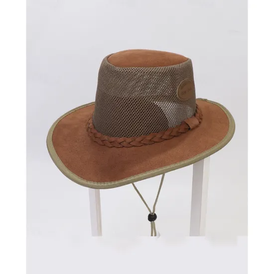 Online OUKU Men's Sun Hat Soaker Hat Safari Hat Gambler Hat Beach Hat Green khaki Polycotton Mesh Wide Brim Stylish Casual Outdoor clothing Holiday Going out Plain Sunscreen