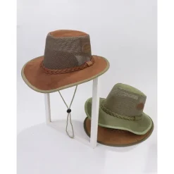 Online OUKU Men's Sun Hat Soaker Hat Safari Hat Gambler Hat Beach Hat Green khaki Polycotton Mesh Wide Brim Stylish Casual Outdoor clothing Holiday Going out Plain Sunscreen