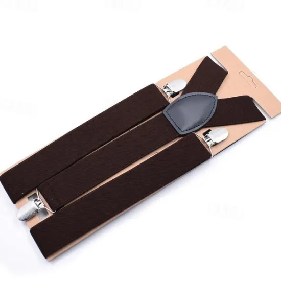 Sale OUKU Men's Suspender Polyester Nylon Metal Bucke Classic Wedding Work