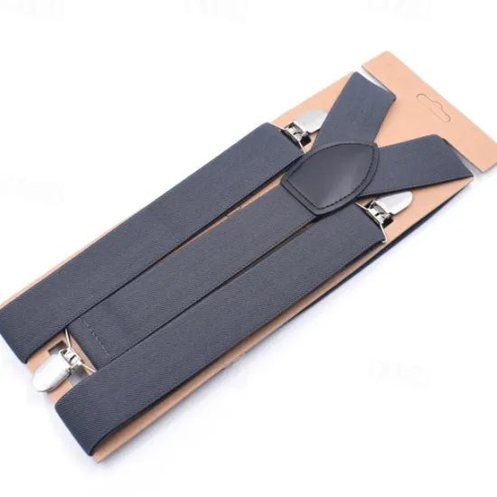 Sale OUKU Men's Suspender Polyester Nylon Metal Bucke Classic Wedding Work
