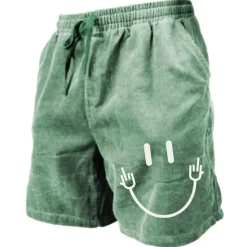 Clearance OUKU Men's Sweat Shorts Beach Shorts Terry Shorts Drawstring Elastic Waist 3D Print Graphic Prints Breathable Soft Short Daily Holiday Streetwear Cotton Blend Casual Athleisure Blue Green Micro-elastic