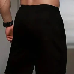 Sale OUKU Men's Sweat Shorts Casual Shorts Drawstring Elastic Waist Plain Breathable Soft Casual Weekend Fashion Streetwear Black Grey Micro-elastic