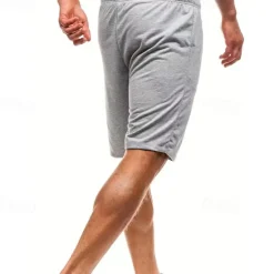 Sale OUKU Men's Sweat Shorts Casual Shorts Drawstring Elastic Waist Plain Breathable Soft Casual Weekend Fashion Streetwear Black Grey Micro-elastic