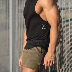 Clearance OUKU Men's Sweat Shorts Drawstring Elastic Waist Plain Breathable Sports Short Daily Beach Casual / Sporty Athleisure ArmyGreen Black Micro-elastic