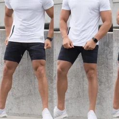 Clearance OUKU Men's Sweat Shorts Drawstring Elastic Waist Plain Breathable Sports Short Daily Beach Casual / Sporty Athleisure ArmyGreen Black Micro-elastic
