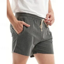Best OUKU Men's Sweat Shorts Shorts Summer Shorts 3 inch Shorts Pocket Drawstring Elastic Waist Stripe Comfort Short Sports Outdoor Daily Going out Fashion Casual Black Pink Micro-elastic