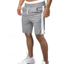 Outlet OUKU Men's Sweat Shorts Shorts Bermuda shorts Pocket Drawstring Side Stripe Plain Comfort Sports Short Outdoor Casual Daily Streetwear Athleisure Black White Micro-elastic
