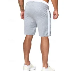 Outlet OUKU Men's Sweat Shorts Shorts Bermuda shorts Pocket Drawstring Side Stripe Plain Comfort Sports Short Outdoor Casual Daily Streetwear Athleisure Black White Micro-elastic