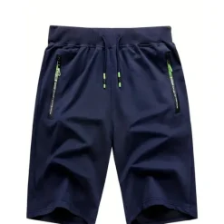 OUKU Men's Sweat Shorts Shorts Summer Shorts Beach Shorts Drawstring Elastic Waist Straight Leg Plain Comfort Breathable Short Casual Daily Holiday Cotton Blend Sports Fashion ArmyGreen Black