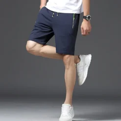 OUKU Men's Sweat Shorts Shorts Summer Shorts Beach Shorts Drawstring Elastic Waist Straight Leg Plain Comfort Breathable Short Casual Daily Holiday Cotton Blend Sports Fashion ArmyGreen Black