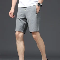 OUKU Men's Sweat Shorts Shorts Summer Shorts Beach Shorts Drawstring Elastic Waist Straight Leg Plain Comfort Breathable Short Casual Daily Holiday Cotton Blend Sports Fashion ArmyGreen Black