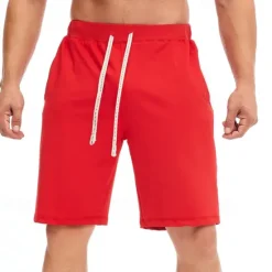 Best OUKU Men's Sweat Shorts Shorts Summer Shorts Beach Shorts Pocket Drawstring Elastic Waist Plain Comfort Breathable Short Holiday Vacation Beach Sports Fashion Black White