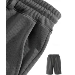 Clearance OUKU Men's Sweat Shorts Shorts Summer Shorts Beach Shorts Pocket Drawstring Elastic Waist Plain Comfort Breathable Short Outdoor Sports Classic Casual Black Brown