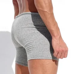 Online OUKU Men's Sweat Shorts Shorts Bermuda shorts Drawstring Elastic Waist Plain Comfort Sports Short Yoga Daily Gym Athleisure White Khaki Micro-elastic