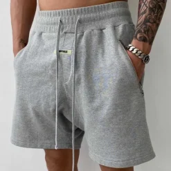 Clearance OUKU Men's Sweat Shorts Shorts Bermuda shorts Drawstring Elastic Waist Zipper Pocket Plain Comfort Sports Short Outdoor Yoga Daily Fashion Athleisure Black Grey Micro-elastic