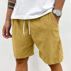 OUKU Men's Sweat Shorts Shorts Casual Shorts Drawstring Elastic Waist Plain Comfort Short Outdoor Daily Streetwear Fashion Casual Black White Micro-elastic