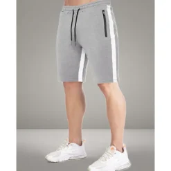 Sale OUKU Men's Sweat Shorts Shorts Bermuda shorts Side Stripe Elastic Waist Zipper Pocket Plain Comfort Sports Short Daily Running Gym Fashion Athleisure Black Blue Micro-elastic
