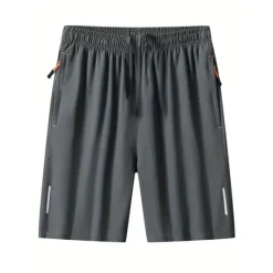 Best OUKU Men's Sweat Shorts Shorts Summer Shorts Elastic Waist Straight Leg Plain Comfort Breathable Short Casual Daily Holiday Sports Fashion Black Blue