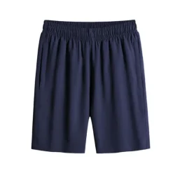 Best OUKU Men's Sweat Shorts Shorts Summer Shorts Elastic Waist Straight Leg Plain Comfort Breathable Short Casual Daily Holiday Sports Fashion Black Blue
