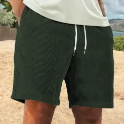 Online OUKU Men's Sweat Shorts Shorts Casual Shorts Drawstring Elastic Waist Plain Comfort Short Outdoor Daily Streetwear Fashion Casual Black White Micro-elastic