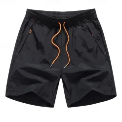 New OUKU Men's Sweat Shorts Shorts Sport Daily Quick Dry Comfortable Pocket Drawstring Elastic Waist Plain Short Gymnatics Casual Activewear Black Navy Blue Micro-elastic