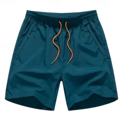 New OUKU Men's Sweat Shorts Shorts Sport Daily Quick Dry Comfortable Pocket Drawstring Elastic Waist Plain Short Gymnatics Casual Activewear Black Navy Blue Micro-elastic