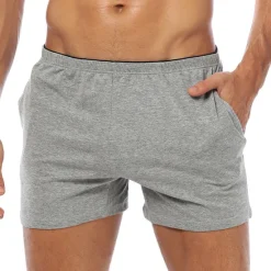 Outlet OUKU Men's Sweat Shorts Underwear Shorts Solid Colored Breathable Soft Short Home Daily Basic Casual Slim Black White Micro-elastic