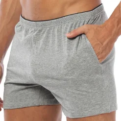 Outlet OUKU Men's Sweat Shorts Underwear Shorts Solid Colored Breathable Soft Short Home Daily Basic Casual Slim Black White Micro-elastic