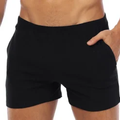 Outlet OUKU Men's Sweat Shorts Underwear Shorts Solid Colored Breathable Soft Short Home Daily Basic Casual Slim Black White Micro-elastic