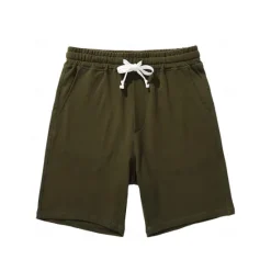 OUKU Men's Sweat Shorts Workout Shorts Casual Shorts Pocket Drawstring Elastic Waist Plain Comfort Breathable Knee Length Casual Daily Holiday Sports Fashion Black Army Green Micro-elastic