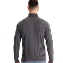 OUKU Men's Sweater Pullover Sweater Jumper Knitwear Ribbed Knit Regular Tops Color Block Turtleneck Knitwear Neutral Outdoor Clothing Apparel Spring & Fall Black Yellow S M L