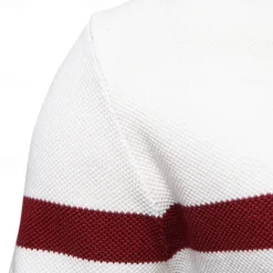 Discount OUKU Men's Sweater Pullover Sweater Jumper Knitwear Ribbed Knit Regular Tops Turndown Casual Daily Clothing Apparel Spring & Fall White Green S M L
