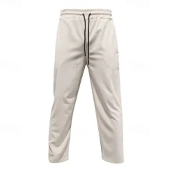 Outlet OUKU Men's Sweatpants Corduroy Pants Trousers Casual Pants Pocket Elastic Waist Drawstring Plain Comfort Sports Outdoor Daily Fashion Casual Black White Micro-elastic