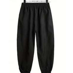 OUKU Men's Sweatpants Joggers Corduroy Pants Trousers Harem Pants Drawstring Elastic Waist Baggy Plain Comfort Warm Full Length Outdoor Casual Daily Sports Fashion Black Grey