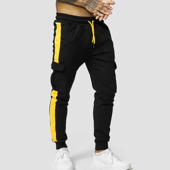 Best OUKU Men's Sweatpants Joggers Drawstring Pocket High Waist Bottoms Athletic Winter Running Walking Jogging Breathable Quick Dry Moisture Wicking Normal Sport Color Block Activewear Black+Gray Black Red