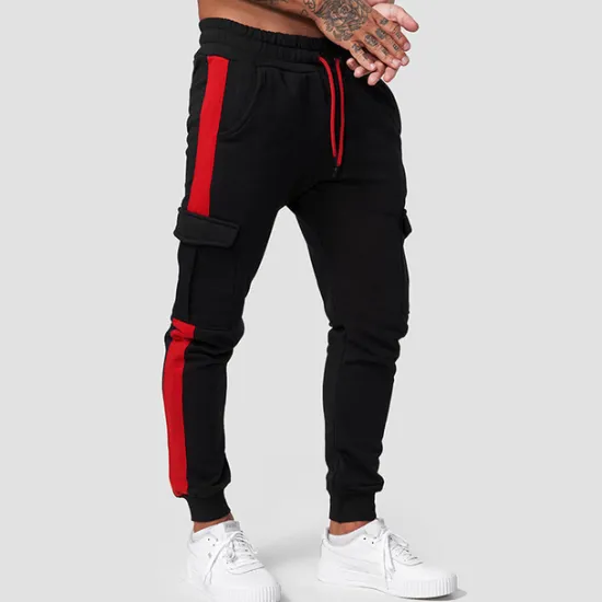 Best OUKU Men's Sweatpants Joggers Drawstring Pocket High Waist Bottoms Athletic Winter Running Walking Jogging Breathable Quick Dry Moisture Wicking Normal Sport Color Block Activewear Black+Gray Black Red