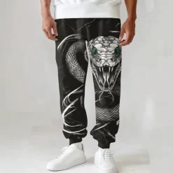 Hot OUKU Men's Sweatpants Joggers 3D Print Skull Halloween Costumes Full Length Party Daily Casual Micro-elastic Black
